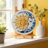 Sun & Moon Embroidery Kit – Celestial Harmony DIY Hand Embroidery Hoop Art Set Kits For Stitchers