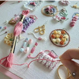 Cute Sewing & Embroidery Tools Pattern – DIY Craft Lover Hand Embroidery Kit with Floral Needlework Accessories Design