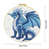 Ice Dragon Embroidery Kit for Beginners – DIY Fantasy Hand Embroidery Hoop Set