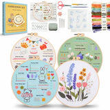 4-Piece Beginner Embroidery Learning Kit Kits For Stitchers