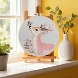 Pink Deer & Butterfly Embroidery Kit Kits For Stitchers