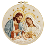 Holy Family Nativity Embroidery Kit – Jesus Mary Joseph Religious DIY Hand Embroidery Hoop Art, Christian Christmas Wall Decor Craft