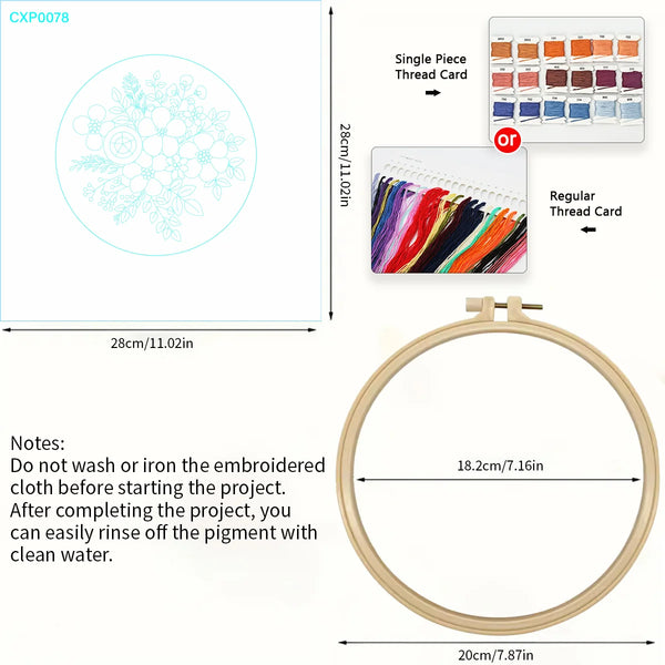 Floral Hand Embroidery Kit