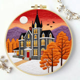Haunted Autumn Mansion Embroidery Kit