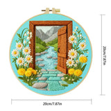 Open Door Landscape Embroidery Kit – DIY Nature Scene Hoop Art for Beginners & Craft Lovers