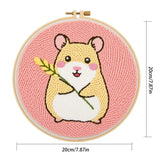 Cute Hamster Punch Needle Wall Art – Handmade Embroidery Hoop Decor for Nursery & Cozy Rooms