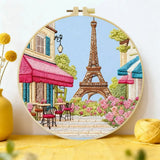Paris Eiffel Tower Punch Needle Wall Art – Handmade Embroidery Hoop Decor for Nursery & Cozy Rooms Kits For Stitchers
