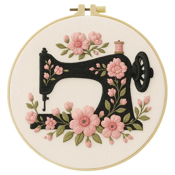 Floral Sewing Machine Hand Embroidery Kit
