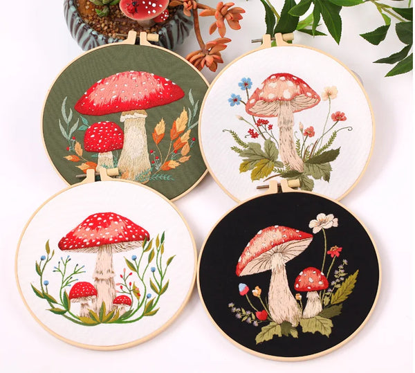 Woodland Mushroom Hand Embroidery Kit