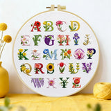 Floral Alphabet Embroidery Sampler Kit Kits For Stitchers