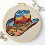 Desert Cowboy Hat Embroidery Kit Kits For Stitchers