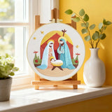 Nativity Scene Embroidery DIY Kit – Christmas Religious Beginner Stitching Kit with Hoop, Pattern & Threads The Stichers Heavane