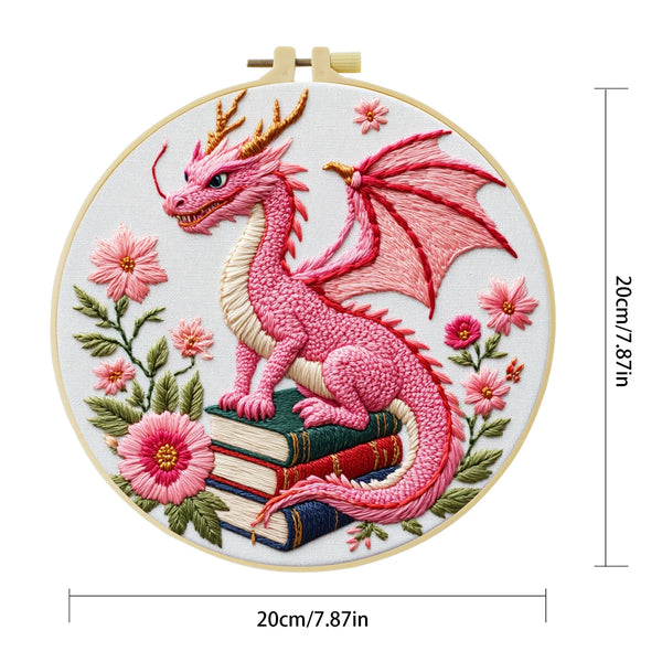 Pink Dinosaur Bag Embroidery Starter Kit