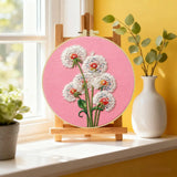 Dandelion Flower Embroidery Kit – DIY Botanical Hoop Art for Beginners & Nature Lovers