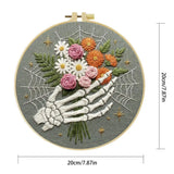 Floral Skeleton Hand Embroidery Kit Kits For Stitchers