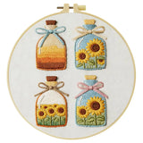 Sunflower Bottles Embroidery Kit Kits For Stitchers