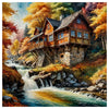 Autumn Riverside Cabin Cross Stitch Kit 🍂🏡🌊✨