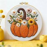 Autumn Floral Pumpkin Embroidery Kit