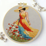 Summer Meadow Lady Embroidery Kit Kits For Stitchers