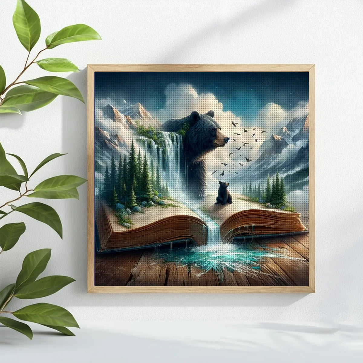 Enchanted Bear Storybook Cross Stitch Kit 🐻📖🏔️💧✨