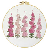 Pink Floral Embroidery Kit for Beginners – DIY Modern Hand Embroidery Hoop Set