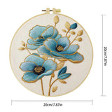 Blue Floral Embroidery Kit – DIY Elegant Flower Hoop Art for Beginners & Craft Lovers