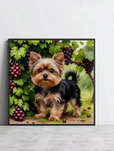 Yorkie Among Vineyard Grapes Cross Stitch Kit 🍇🐶💜✨