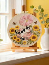 Sunflower Sewing Cat Embroidery Kit Kits For Stitchers