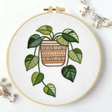 Hanging Pothos Plant Embroidery Kit Kits For Stitchers