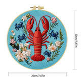Lobster & Blue Crabs Embroidery Kit – Colorful Coastal Floral Design Kits For Stitchers