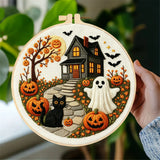 Haunted Halloween Cottage Embroidery Kit