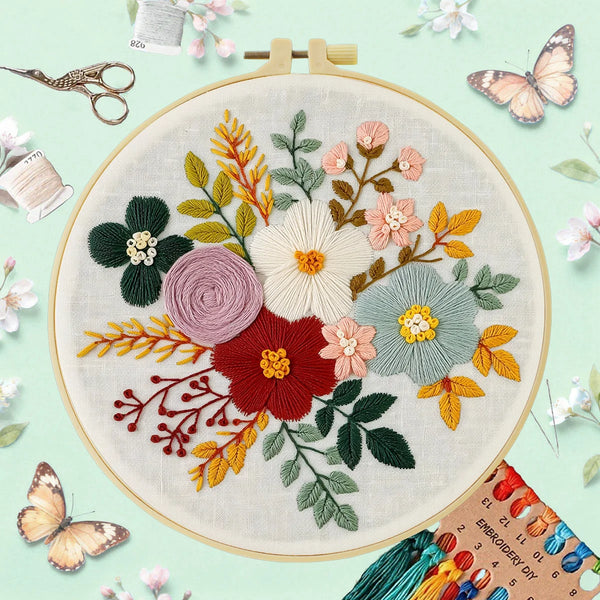 Floral Hand Embroidery Kit