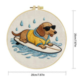 Surfing Dachshund Embroidery Kit Kits For Stitchers