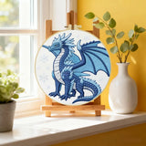 Ice Dragon Embroidery Kit for Beginners – DIY Fantasy Hand Embroidery Hoop Set