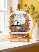 Windowsill Kitten Embroidery Kit
