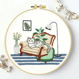 Cozy Cat Armchair Embroidery Kit Kits For Stitchers