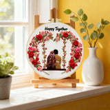 Happy Together Embroidery Kit for Beginners – DIY Romantic Couple Hand Embroidery Hoop Set