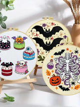 Spooky Halloween Embroidery Kit – 3 Designs Kits For Stitchers
