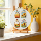Sunflower Bottles Embroidery Kit Kits For Stitchers