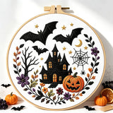 Spooky Halloween Floral Embroidery Kit – Set of 4