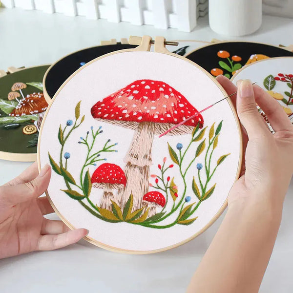 Woodland Mushroom Hand Embroidery Kit