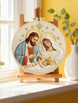 Holy Family Nativity Embroidery Kit – Jesus Mary Joseph Religious DIY Hand Embroidery Hoop Art, Christian Christmas Wall Decor Craft