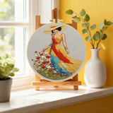 Summer Meadow Lady Embroidery Kit Kits For Stitchers