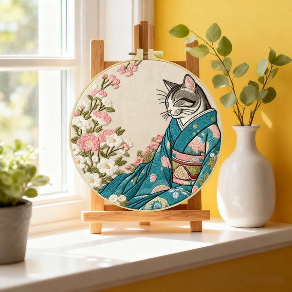 Kimono Cat Hand Embroidery Kit