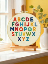 Alphabet Learning Embroidery Kit – Colorful ABC DIY Hand Embroidery Hoop Art Set Kits For Stitchers