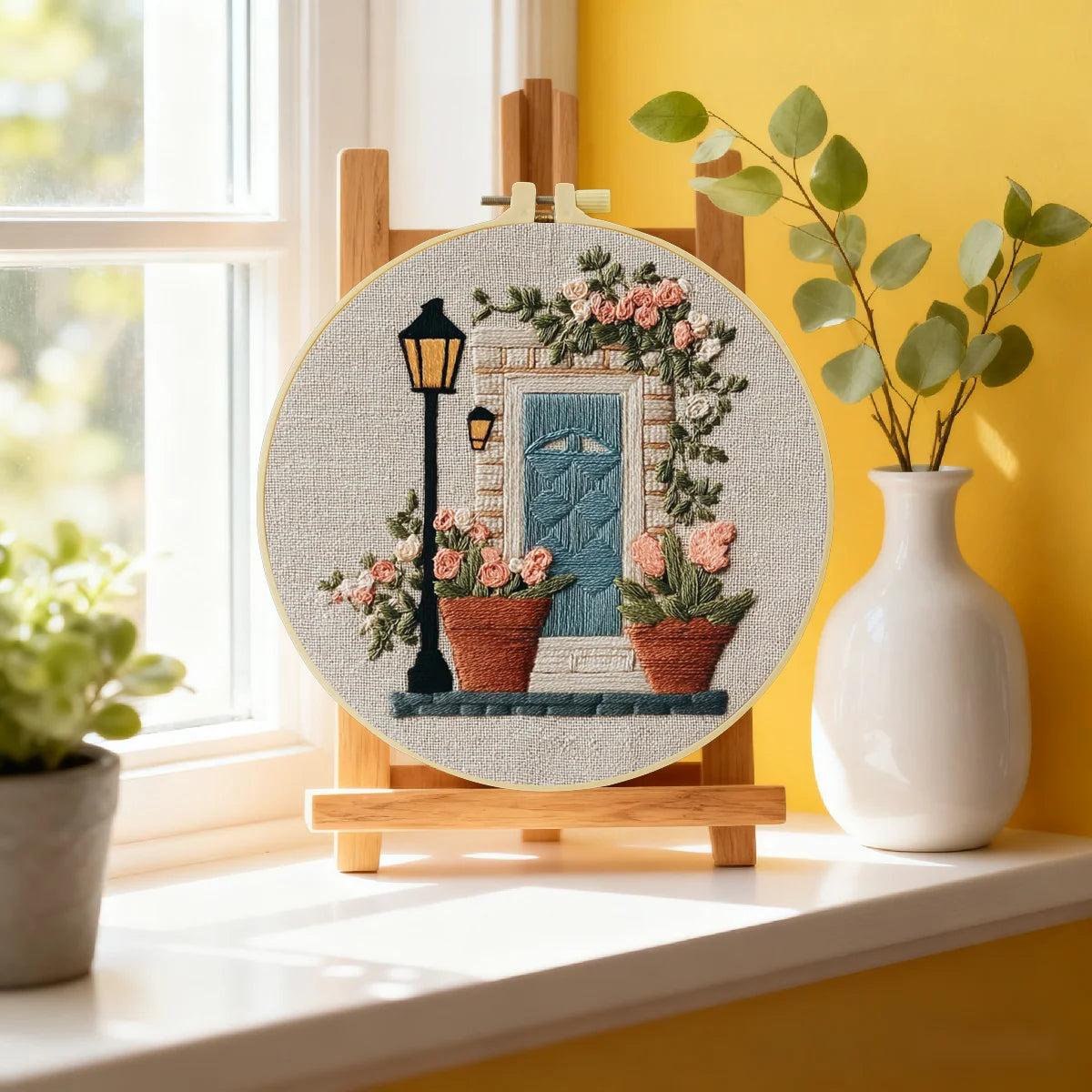 Hand-Embroidered Sunflower Hoop Art – Floral Wall Decor