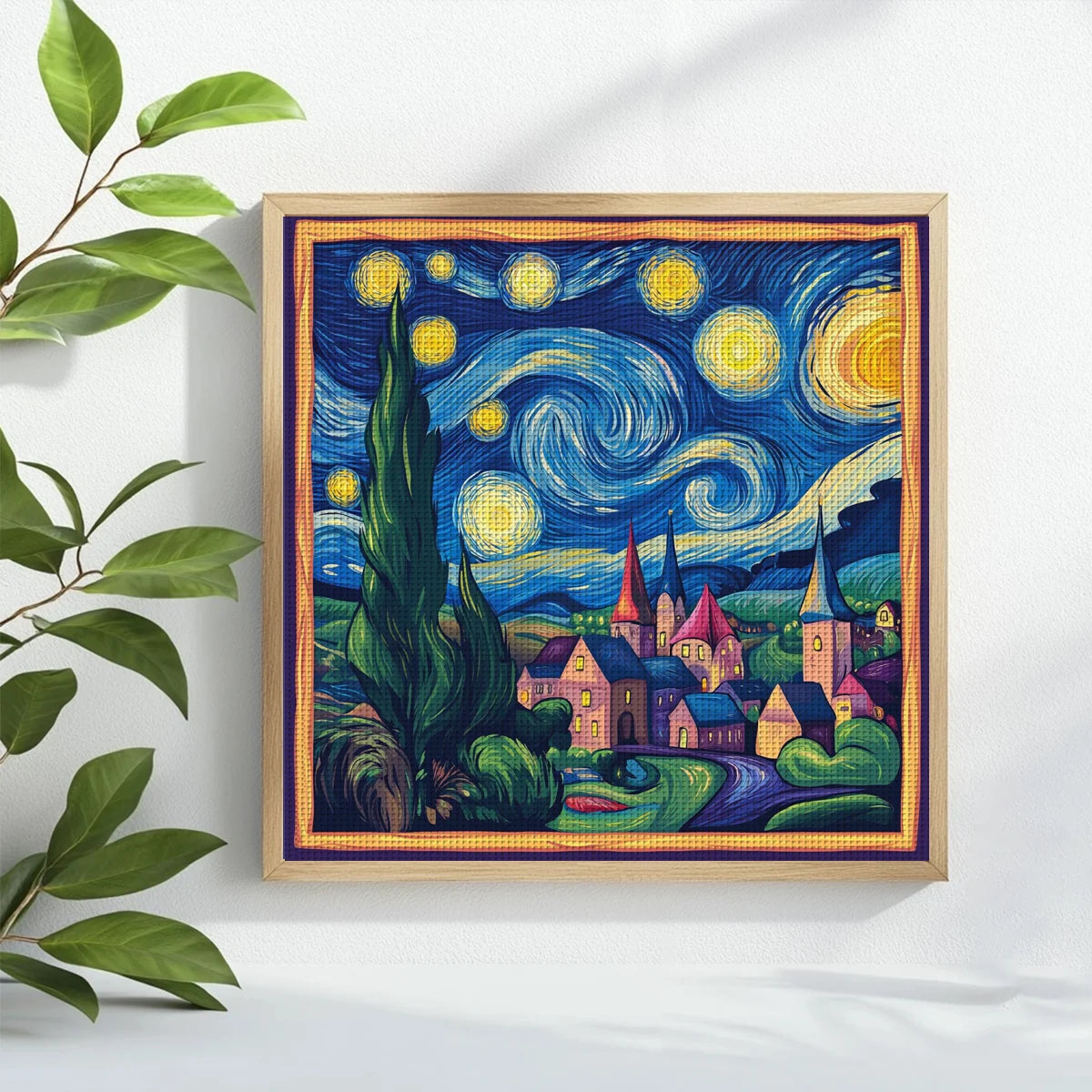 Starry Village Cross Stitch Kit 🌙✨🏡