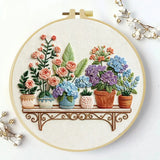 Flower Shelf Embroidery Kit Kits For Stitchers