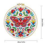 Colorful Folk Moth & Floral Embroidery Kit Kits For Stitchers