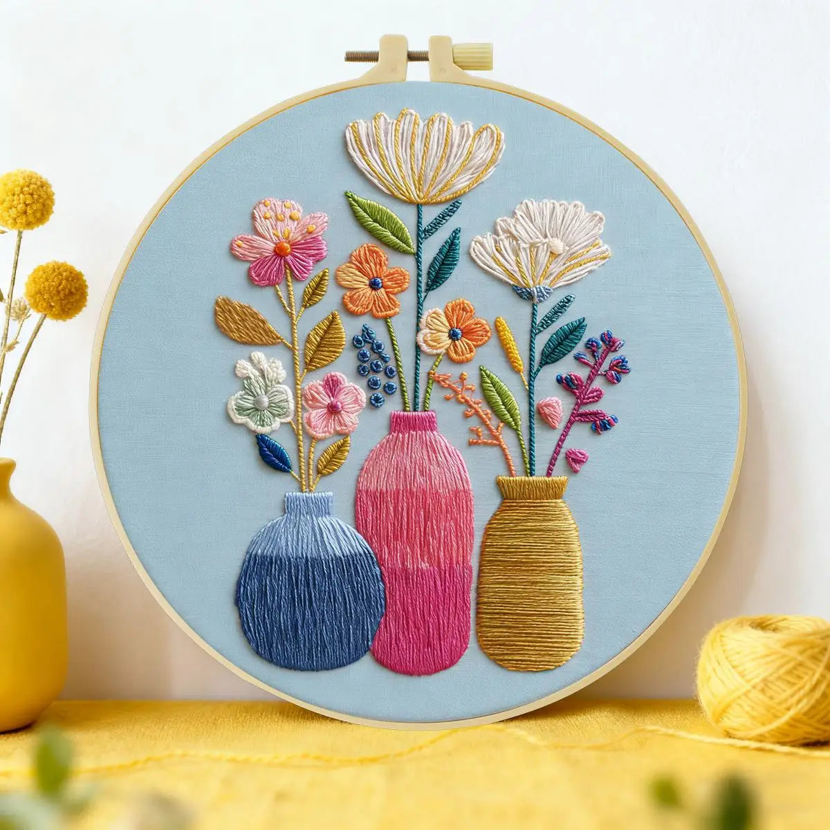 Colorful Vase Embroidery Starter Kit
